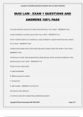 BUSI LAW - EXAM 1 QUESTIONS AND ANSWERS 100% PASS