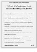 California Life, Accident, and Health Insurance Exam Study Guide Solutions