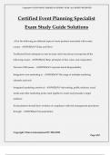 Certified Event Planning Specialist Exam Study Guide Solutions