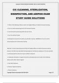 CIC CLEANING, STERILIZATION, DISINFECTION, AND ASEPSIS EXAM STUDY GUIDE SOLUTIONS