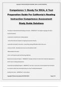 Competence 1: Ready For RICA, A Test Preparation Guide For California's Reading Instruction Competence Assessment Study Guide Solutions