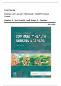 Test Bank For Stanhope and Lancaster's Community Health Nursing in Canada 4th Edition by Sandra A. MacDonald ||ISBN NO:13,978-0323693950||All Chapters||Complete Guide A+