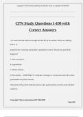 CPN Study Questions 1-100 with Correct Answers