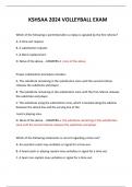 KSHSAA 2024 VOLLEYBALL EXAM QUESTIONS AND ANSWERS 2024