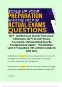 CCSP - Certified Cloud Security Professional - All Domains, CCSP Full, CCSP Review Assessment, Managing Cloud Security, Managing Cloud Security - PreAssessment C838/ 879 Questions with Definitive Solutions/ 2024-2025.   Cloud Enablement - Answer: The proc