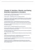 Chapter 8: Nutrition, Obesity, and Eating Disorders Questions & Answers