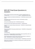 NFS 207 Final Exam Questions & Answers