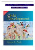 TEST BANK For Child Development 9th Edition by Laura E. Berk, Chapters 1 - 15 Complete Guide.