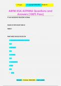 ABFM KSA ASTHMA Questions and  Answers (100% Pass)