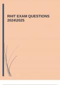 RHIT EXAM QUESTIONS 20242025 |GUARANTEED ACCURATE ANSWERS |PASS