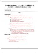 PHARMACOLOGY I FINAL EXAM REVIEW PHARM 1 2024-2025 STUDY GUIDE