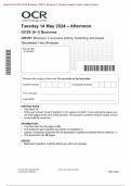 Actual 2024 OCR GCSE Business J204/02: Business 2: operations, finance and influences on business Merged Question Paper + Mark Scheme