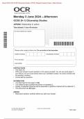 Actual 2024 OCR GCSE Citizenship Studies J270/02: Citizenship in action Merged Question Paper + Mark Scheme