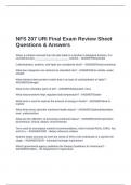 NFS 207 URI Final Exam Review Sheet Questions & Answers