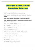 MKG420 Exam 3 With Complete Solution