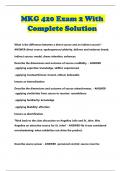 MKG 420 Exam 2 With Complete Solution