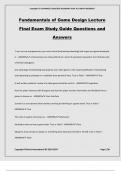 Fundamentals of Game Design Lecture Final Exam Study Guide Questions and Answers