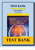 Test Bank for Rau’s Respiratory Care Pharmacology, 9th Edition By Gardenhire