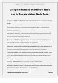 Georgia Milestones SS8 Review Who's who in Georgia history Study Guide