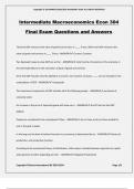 Intermediate Macroeconomics Econ 304 Final Exam Questions and Answers