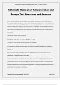 N212-Safe Medication Administration and Dosage Test Questions and Answers