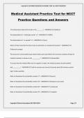 Medical Assistant Practice Test for NCCT Practice Questions and Answers