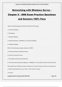 Networking with Windows Server - Chapter 2 – DNS Exam Practice Questions and Answers 100% Pass