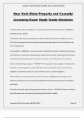 New York State Property and Casualty Licensing Exam Study Guide Solutions