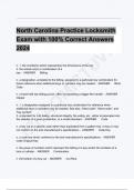 North Carolina Practice Locksmith Exam with 100% Correct Answers 2024