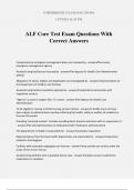 ALF Core Test Exam Questions With Correct Answers