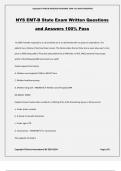 NYS EMT-B State Exam Written Questions and Answers 100% Pass