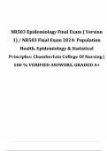 NR503 Final Exam 2024: Population Health, Epidemiology & Statistical Principles: Chamberlain College Of Nursing | 100 % VERIFIED ANSWERS, GRADED A+