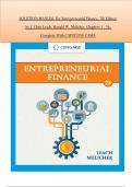 SOLUTION MANUAL For Entrepreneurial Finance, 7th Edition by J. Chris Leach, Ronald W. Melicher, Verified Chapters 1 - 16, Complete Newest Version With CAPSTONE CASES