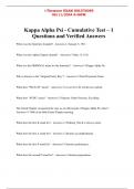 Kappa Alpha Psi - Cumulative Test – 1 Questions and Verified Answers