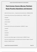 Post License Course (Barney Fletcher) Exam Practice Questions and Answers