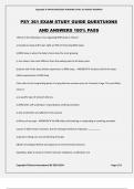 PSY 361 EXAM STUDY GUIDE QUESTUIONS AND ANSWERS 100% PASS