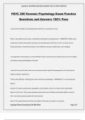 PSYC 395 Forensic Psychology Exam Practice Questions and Answers 100% Pass