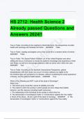 OSPP: HS 2712: Health Science 2 Already passed Questions and Answers 2024!!