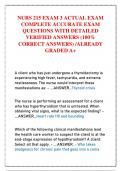 NURS 215 EXAM 3 ACTUAL EXAM  COMPLETE ACCURATE EXAM  QUESTIONS WITH DETAILED  VERIFIED ANSWERS (100%  CORRECT ANSWERS) /ALREADY  GRADED A+