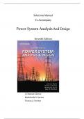 Solution Manual For Power System Analysis and Design 7th Edition by J. Duncan Glover, Mulukutla S. Sarma, Thomas Overbye, Adam Birchfield