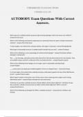 AUTOBODY Exam Questions With Correct Answers.