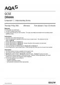 AQA GCSE DRAMA Component 1 JUNE 2024 QUESTION PAPER: Understanding Drama