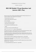 BIO 340 Module 5 Exam Questions And Answers 100% Pass