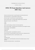 BTEC PE Exam Questions And Answers 100% Pass