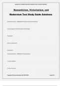 Romanticism, Victorianism, and Modernism Test Study Guide Solutions