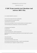 CADC Exam (practice test) Questions And Answers 100% Pass