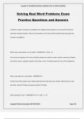 Solving Real Word Problems Exam Practice Questions and Answers