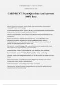 CARD BCAT Exam Questions And Answers 100% Pass