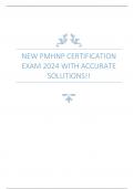 NEW PMHNP CERTIFICATION EXAM 2024 WITH ACCURATE SOLUTIONS!!