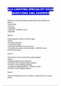 ALA LIGHTING SPECIALIST EXAM QUESTIONS AND VERIFIED ANSWERS